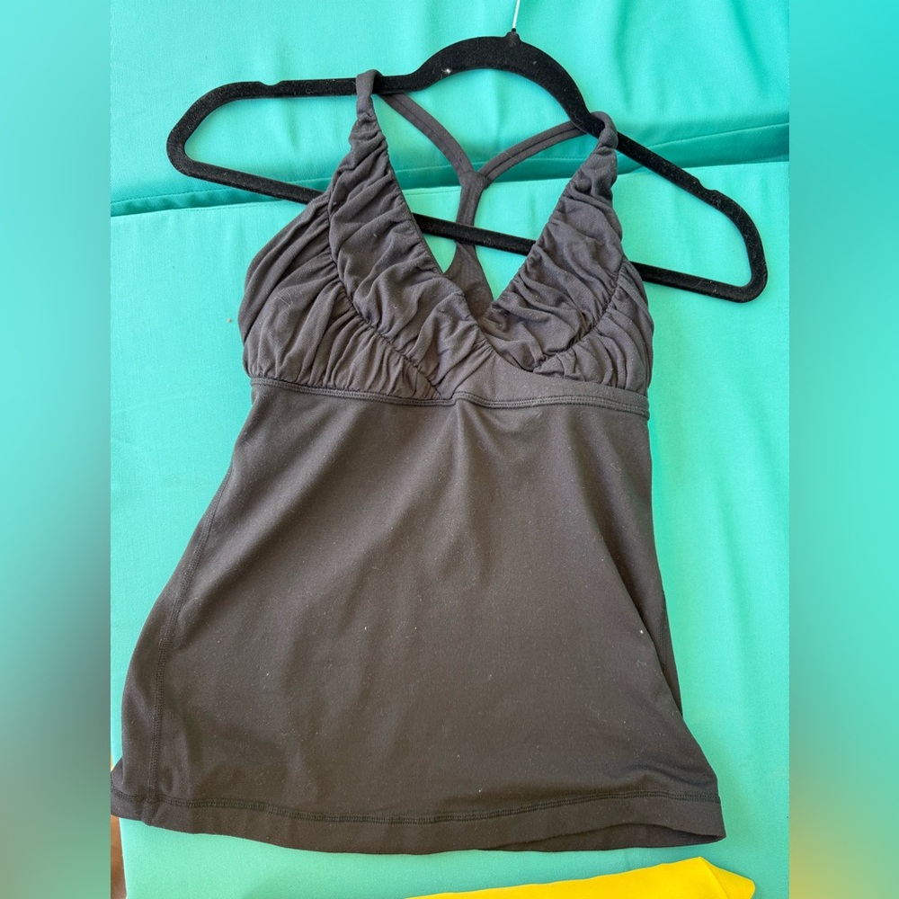 Lululemon Black Ruched Exercise Top- S